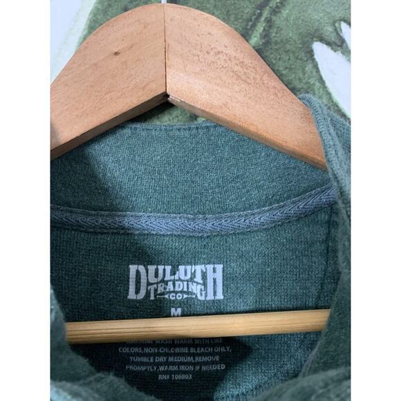 Duluth Trading Co Mens Medium Cotton Blend 1/4 Button Pullover Sweater Green - Picture 4 of 5